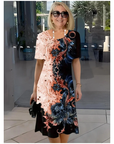 Casual Loose Dress with 3D Flowers
