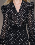 V-Neck Fashion Polka-Dot Dress
