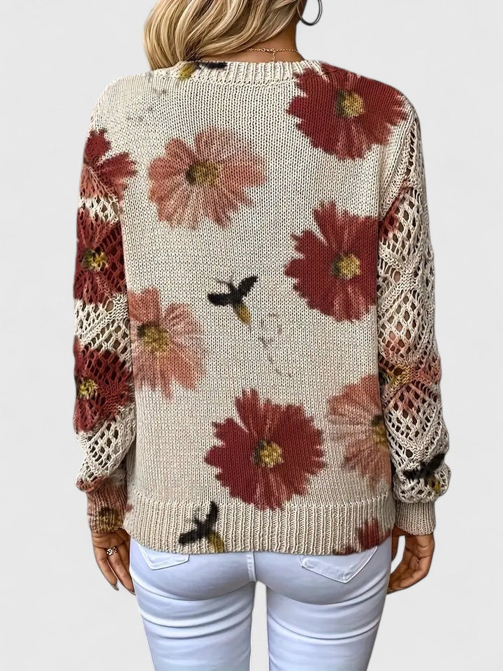 Elegant Floral Lightweight Sweater