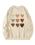 Colorful Heart-Shaped Pullover Sweatshirt