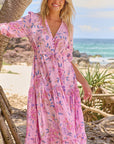 V-Neck Floral Short-Sleeve Dress