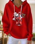 Santa Claus Wine Glass Printed Hoodie
