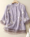 Classic Cotton Top with Intricate Embroidery
