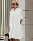 Long Sleeve Pocket Mid-Length Dress