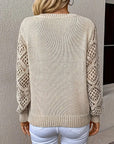 Hollow Sleeve V-Neck Sweater