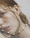 Layered Gold Necklace with Pearl Accent
