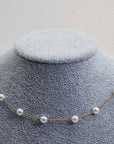 Layered Gold Necklace with Pearl Accent