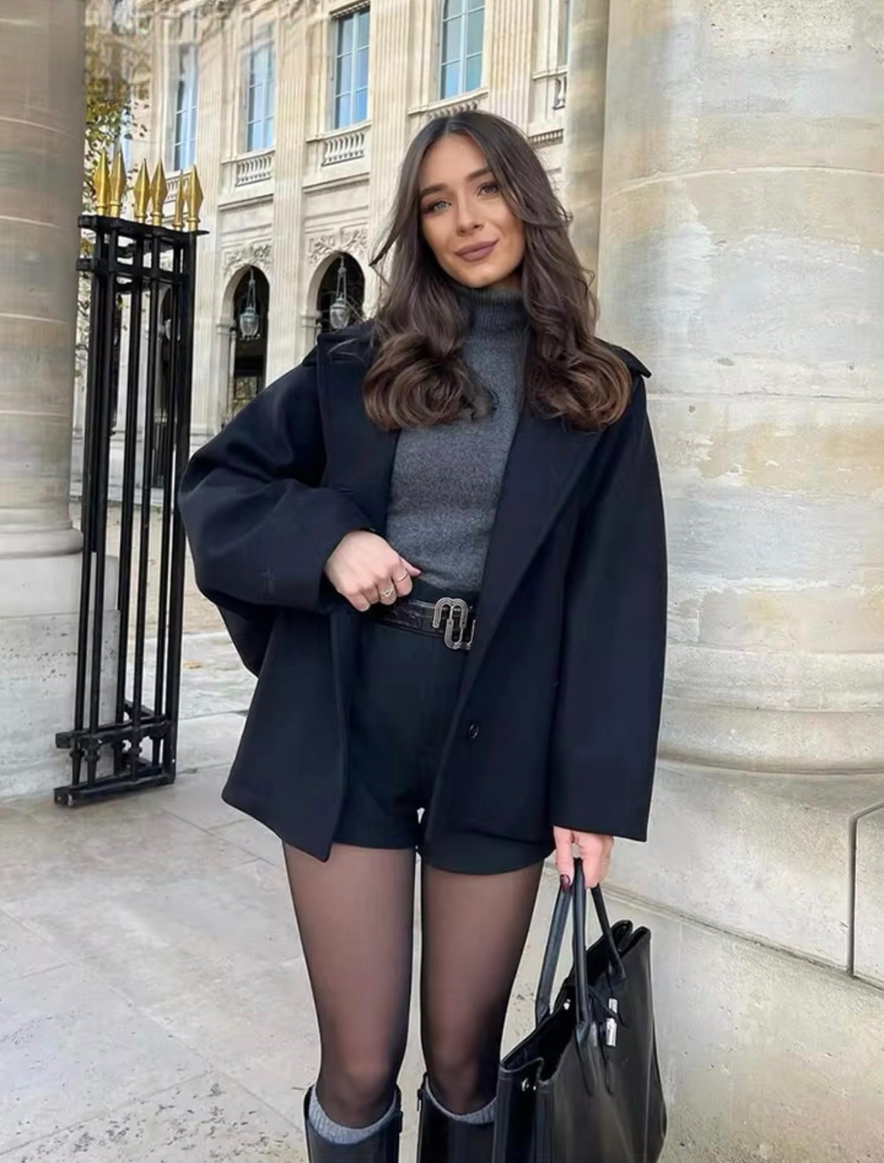 Chic Oversized Wool Jacket Women