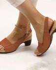 Summer Thick Heel Buckle Sandals