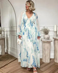 Flowy Ocean-Inspired Long Dress