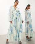 Flowy Ocean-Inspired Long Dress