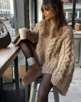 Casual Round Neck Thick Knit Sweater