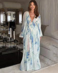 Flowy Ocean-Inspired Long Dress