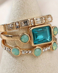 Ocean Vintage Crystal Ring Set
