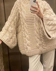Casual Round Neck Thick Knit Sweater