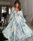Flowy Ocean-Inspired Long Dress