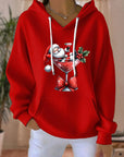Santa Claus Wine Glass Printed Hoodie