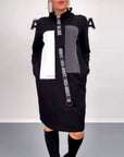 Casual Straight Dress with Drawstring