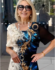 Casual Loose Dress with 3D Flowers