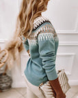 Long Sleeve Printed Pullover Sweater