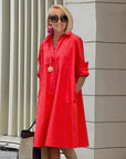 Long Sleeve Pocket Mid-Length Dress