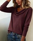 Fashionable Long-Sleeved Pile Collar Sweater