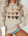 Colorful Heart-Shaped Pullover Sweatshirt