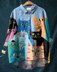 Whimsical Cat Shirt with Banjo Artwork