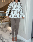 Hooded Letter Fashion Two-Piece Set