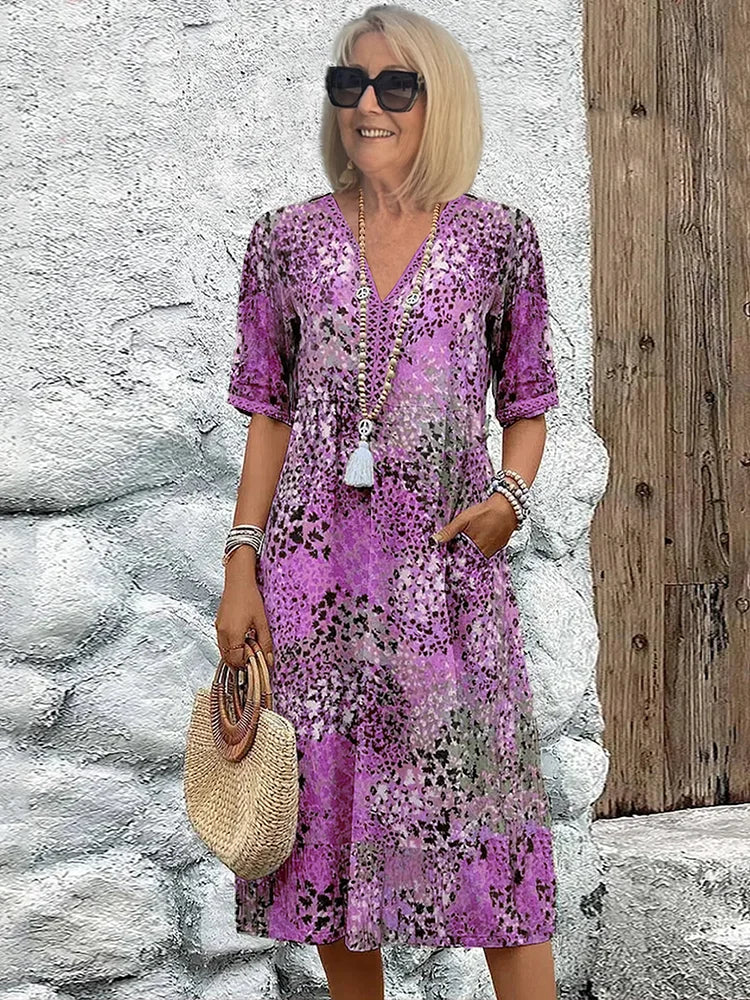 Trendy Summer Dress with Delicate Leopard Lace