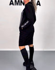 Casual Straight Dress with Drawstring