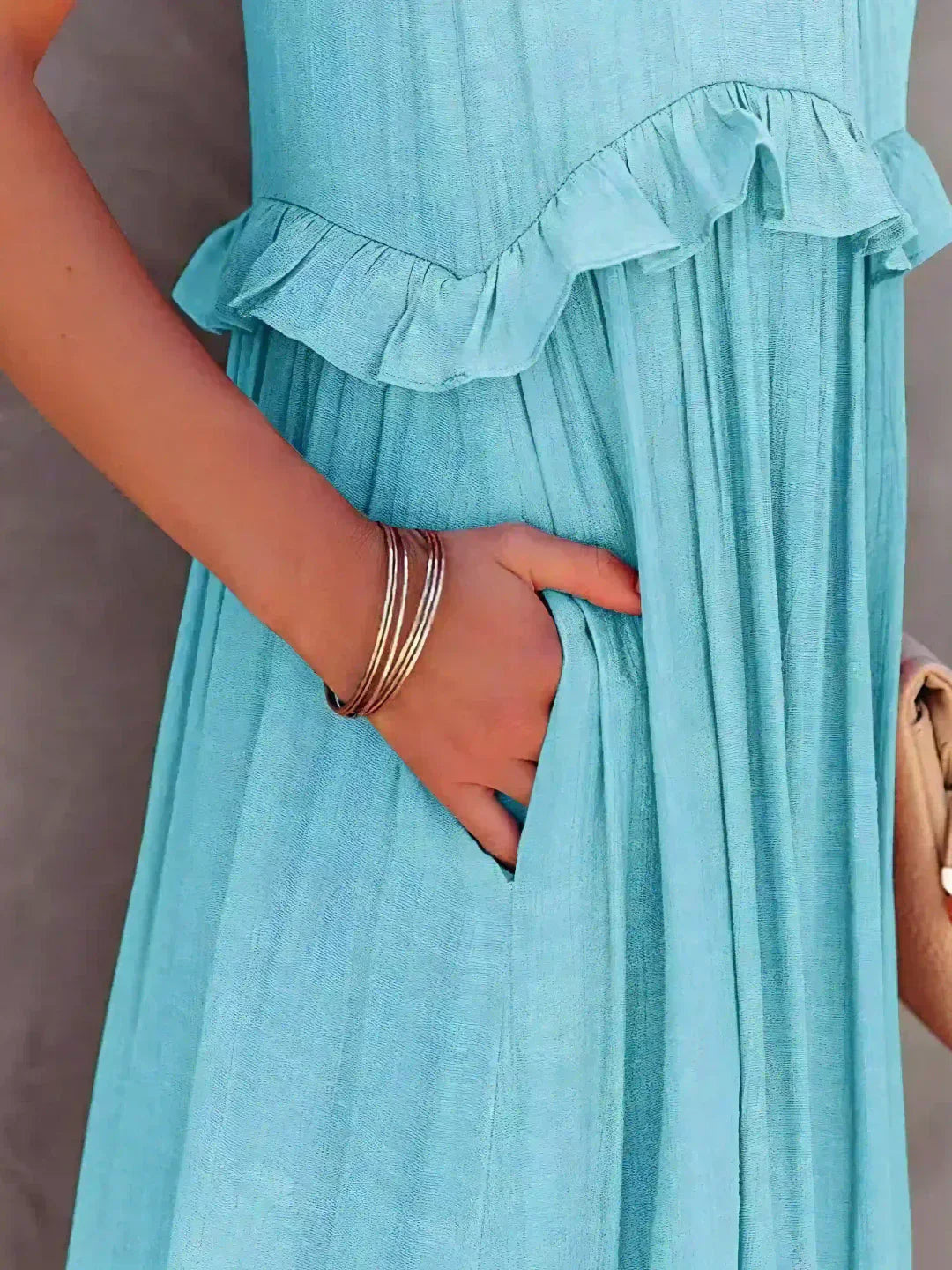 Soft Ruffle Casual Dress – Lightweight, Flowy Summer Style Perfect for Travel &amp; Everyday Elegance