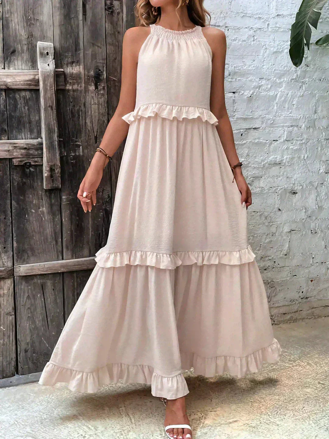 Soft Ruffle Casual Dress – Lightweight, Flowy Summer Style Perfect for Travel &amp; Everyday Elegance