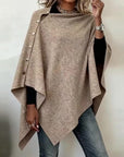 Stylish Cape-Style Asymmetrical Sweater