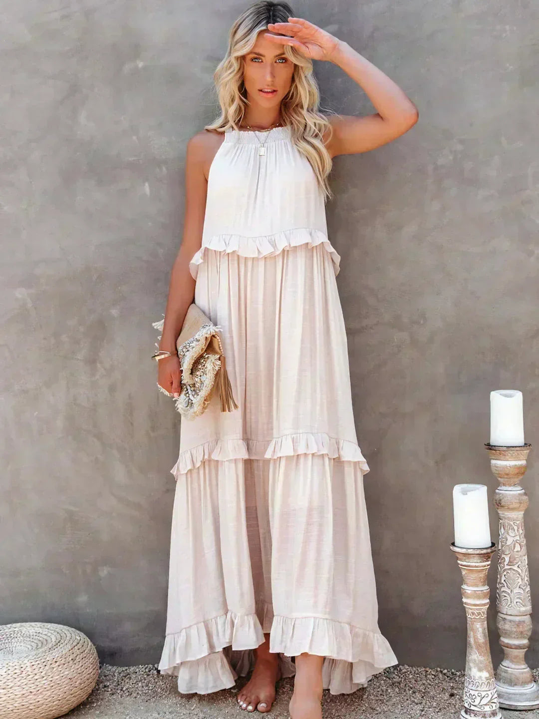 Soft Ruffle Casual Dress – Lightweight, Flowy Summer Style Perfect for Travel &amp; Everyday Elegance