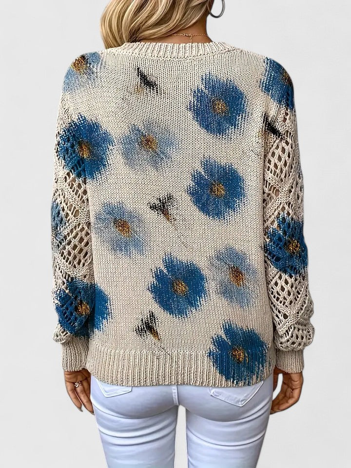 Elegant Floral Lightweight Sweater