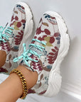 Casual mesh sneakers with ergonomic sole and floral details