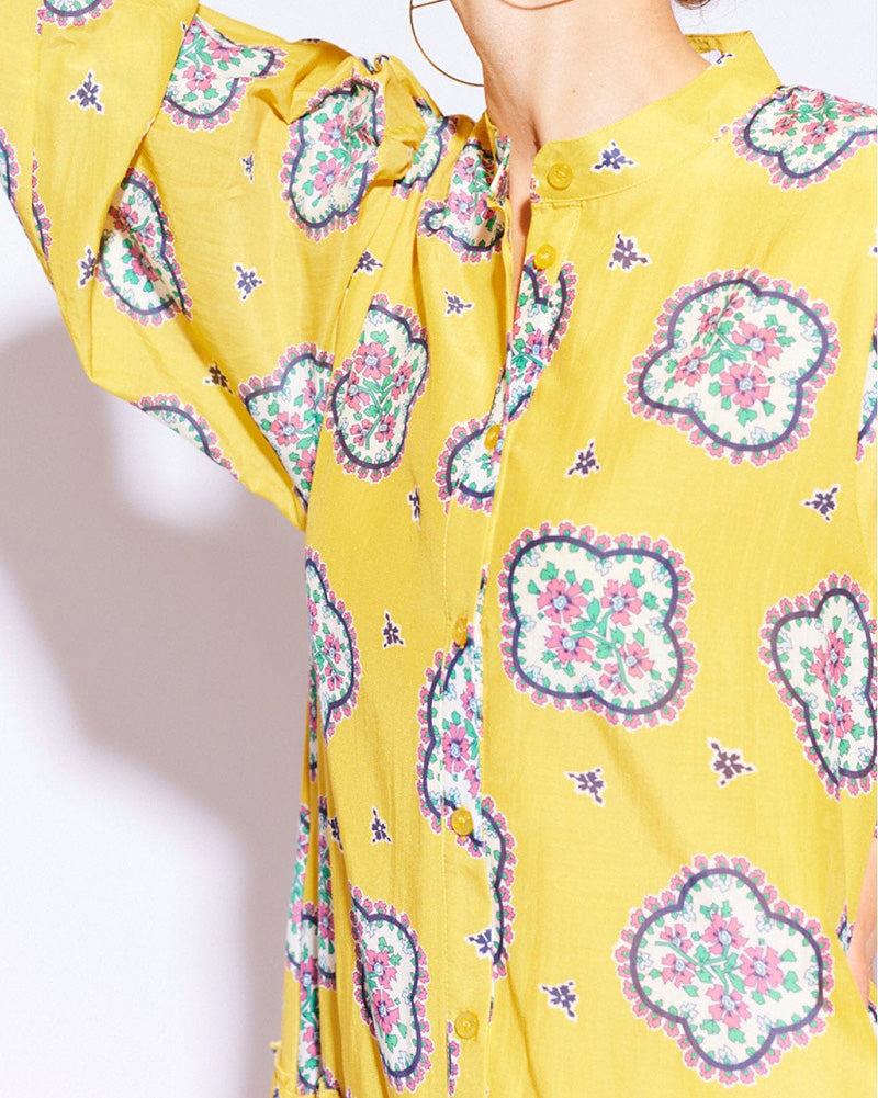 Printed Loose Pleated Dress