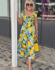 Lemon Print Tunic Dress with Relaxed Fit