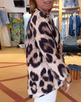 Leopard Print Half Button Blouse