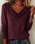 Fashionable Long-Sleeved Pile Collar Sweater