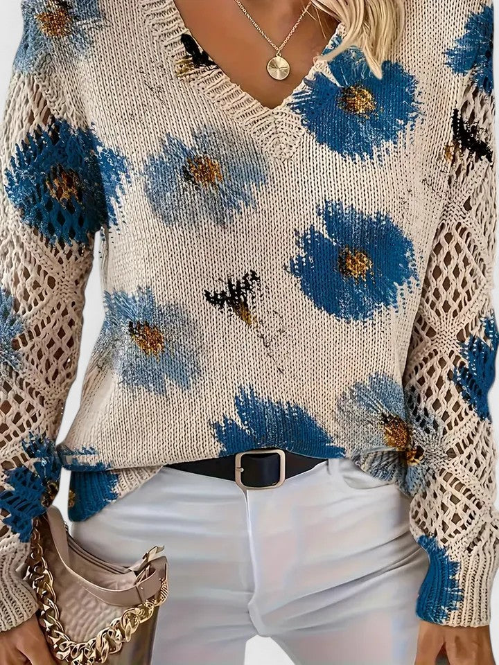 Elegant Floral Lightweight Sweater