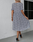 Floral print round neck elegant dress