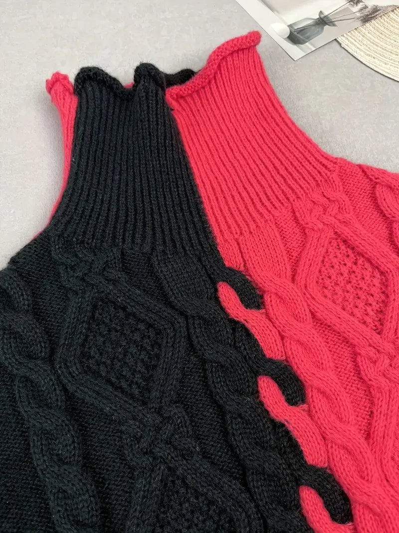 Elegant Striped Jumper With High Collar