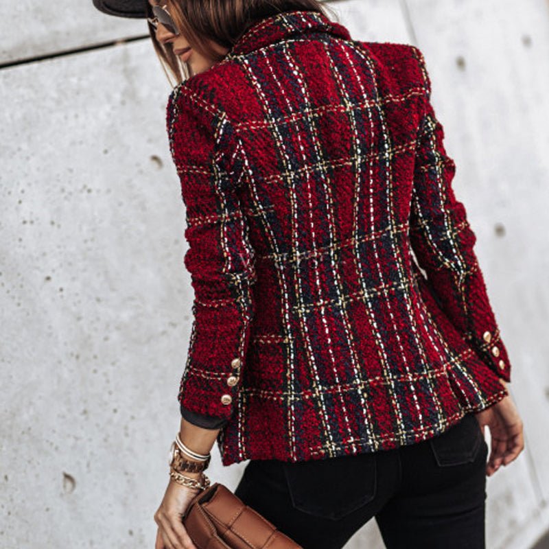 Lightweight Checked Blazer Jacket
