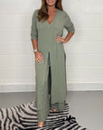 Elegant V-Neck Split Luxe Dress