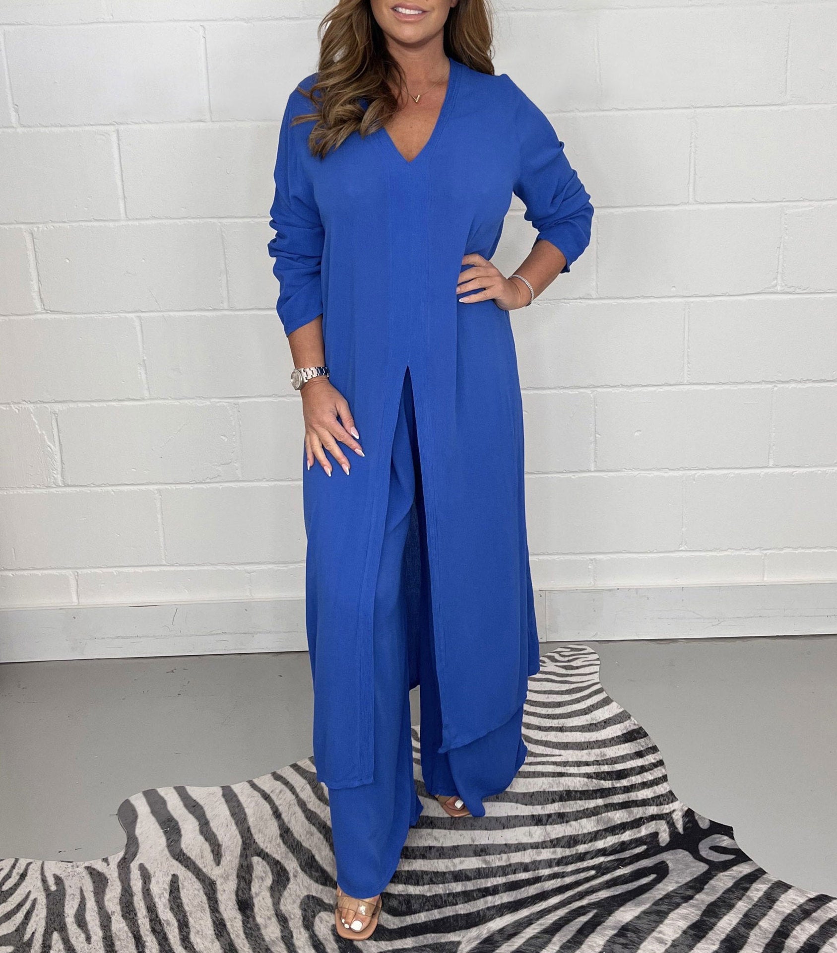 Elegant V-Neck Split Luxe Dress
