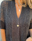 Casual Women’s Solid Knitted Top with Button